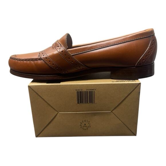Vintage Polo Ralph Lauren Men's 7.5 E Alston Leather Penny Loafer Chestnut Brown - Picture 9 of 16